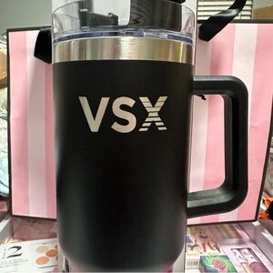 NEW 40oz Victorias Secret VSX Black Tumbler with Straw